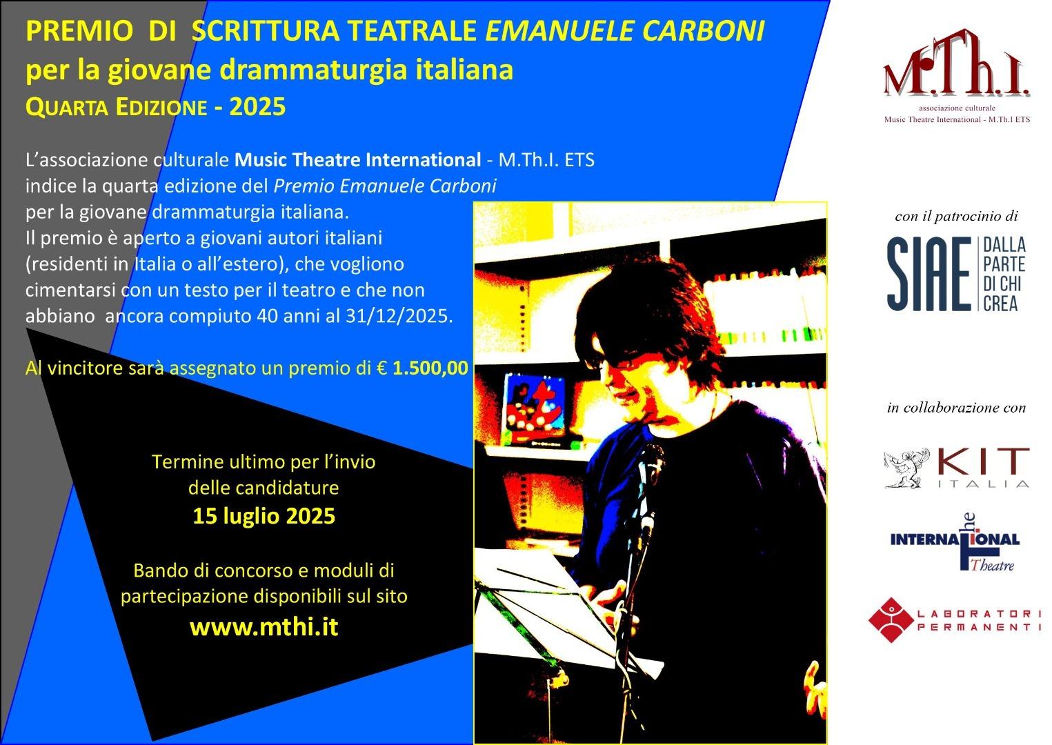 Premio di scrittura teatrale Emanuele Carboni